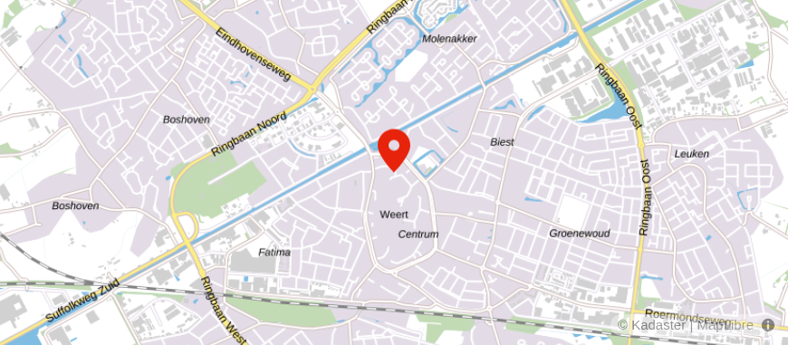 Locatie van Rabobank Weert