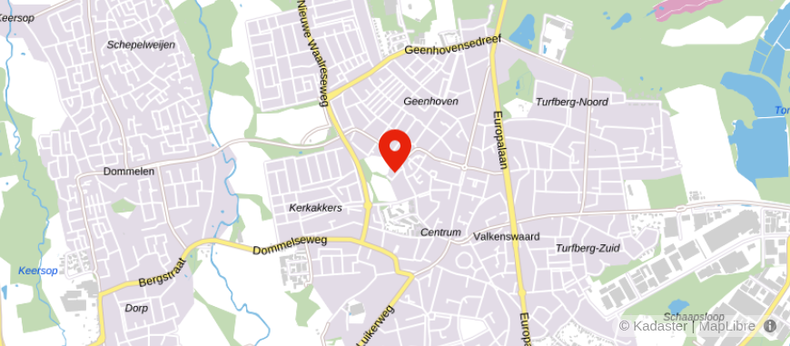 Locatie van DELA uitvaartcentrum in Valkenswaard