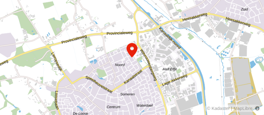 Locatie van Aakas Administratie- en Advieskantoor Someren