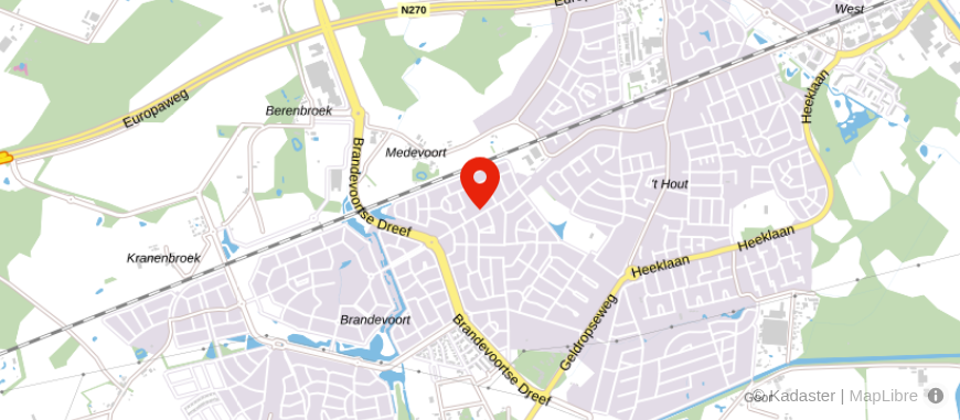 Locatie van Makelaarskantoor Adriaan van den Heuvel