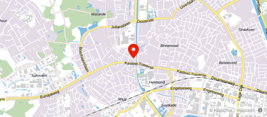 Locatie van vb&t Makelaars Helmond