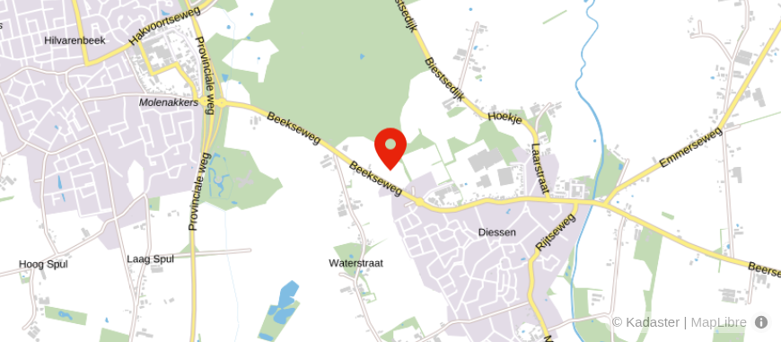 Locatie van DELA Uitvaartcentrum in Hilvarenbeek