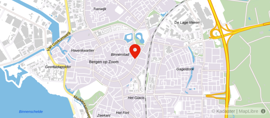 Locatie van ASN Bank Bergen op Zoom
