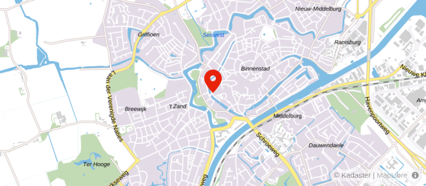 Locatie van Rabobank Middelburg