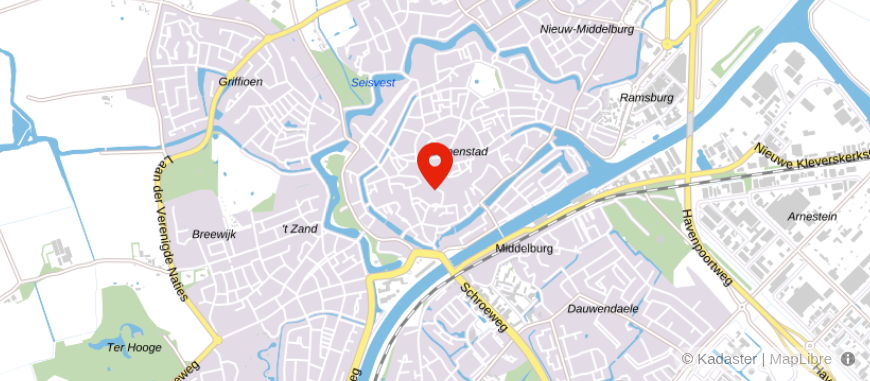 Locatie van ING Bank Middelburg
