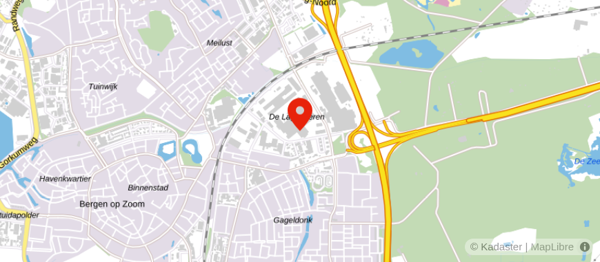 Locatie van DELA uitvaartcentrum in Bergen op Zoom
