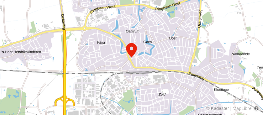 Locatie van Veldsink – Driekleur Goes