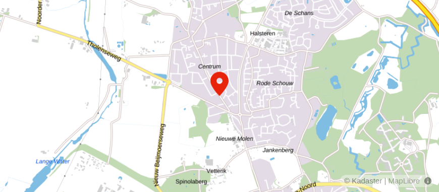 Locatie van baas.nl en De Hypotheekshop Halsteren