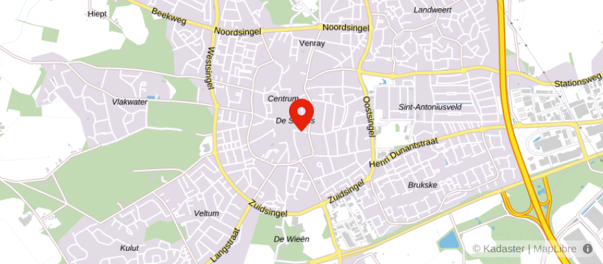 Locatie van Boek & Offermans Makelaars Venray