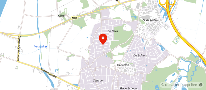 Locatie van Veldsink – Brabantse Wal, Halsteren