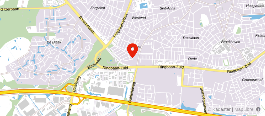 Locatie van Hendrikx en Bakker Fiscaal Adviseurs