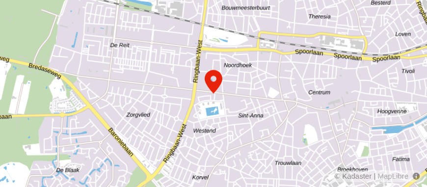 Locatie van De Hypotheekshop Tilburg Centrum en omstreken