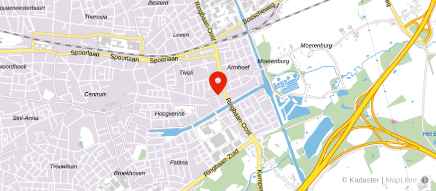 Locatie van Van Bruggen Tilburg