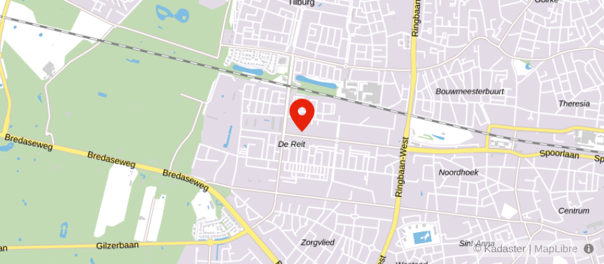 Locatie van Handelsbanken Tilburg