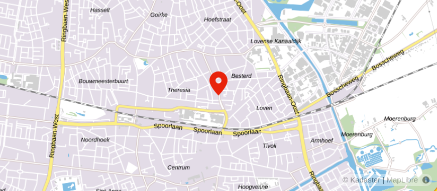 Locatie van Hendriks makelaardij Tilburg