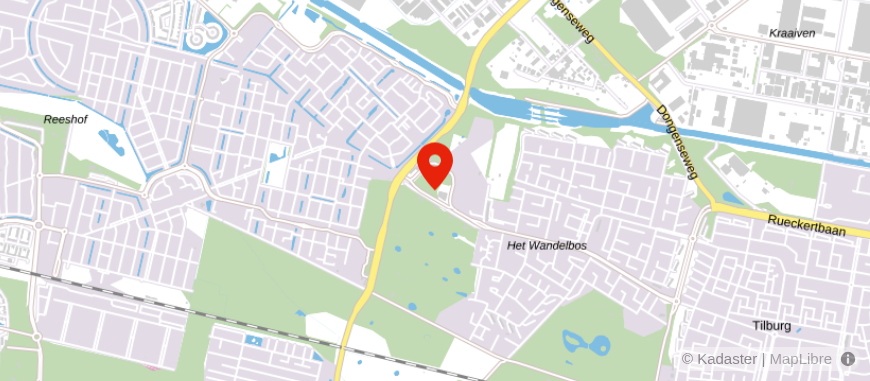 Locatie van DELA uitvaartcentrum in Tilburg