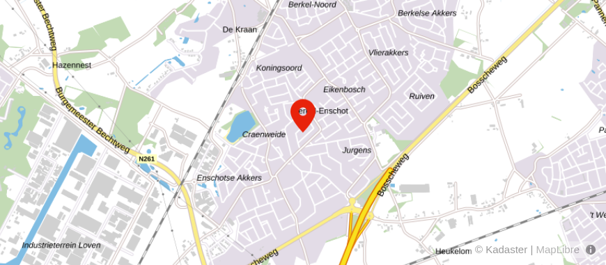 Locatie van WitteWoning Makelaars Tilburg-Berkel Enschot