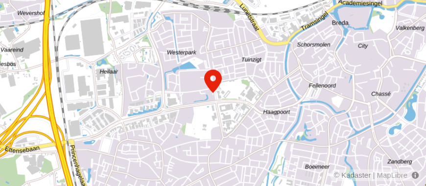 Locatie van DELA uitvaartcentrum in Breda