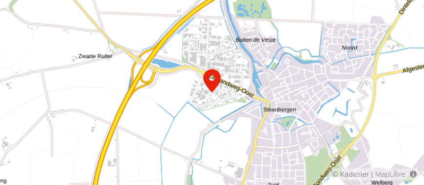 Locatie van ten Donkelaar Administraties & Advies Steenbergen
