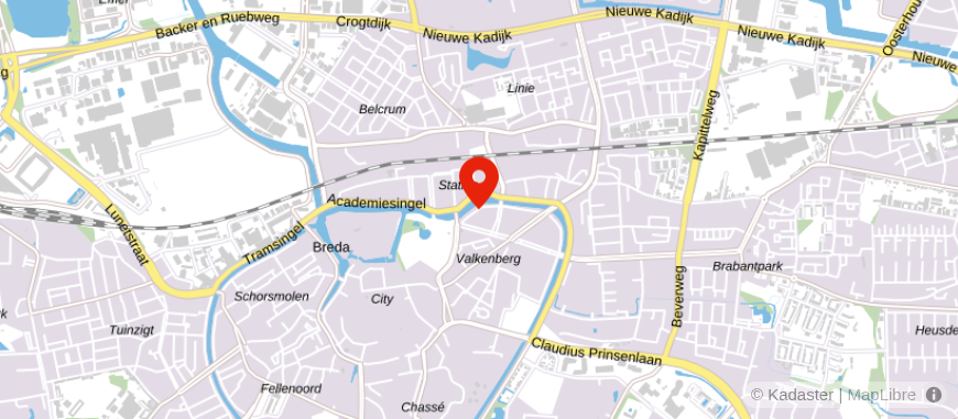 Locatie van Middenman Breda
