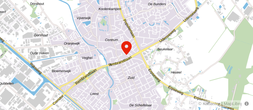 Locatie van Rabobank Veghel