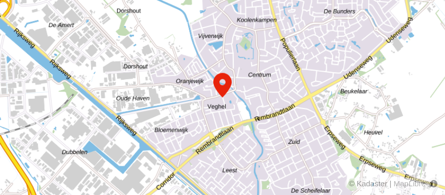 Locatie van Rivez-Zuiderhuis, kantoor Veghel