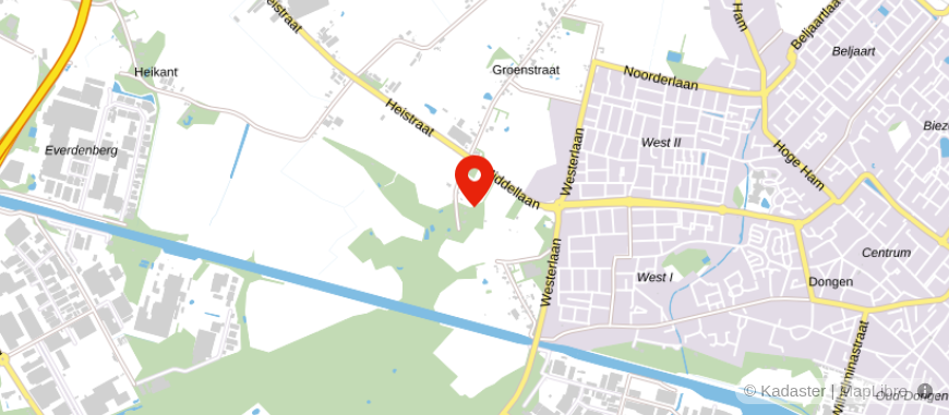 Locatie van DELA uitvaartcentrum in Dongen