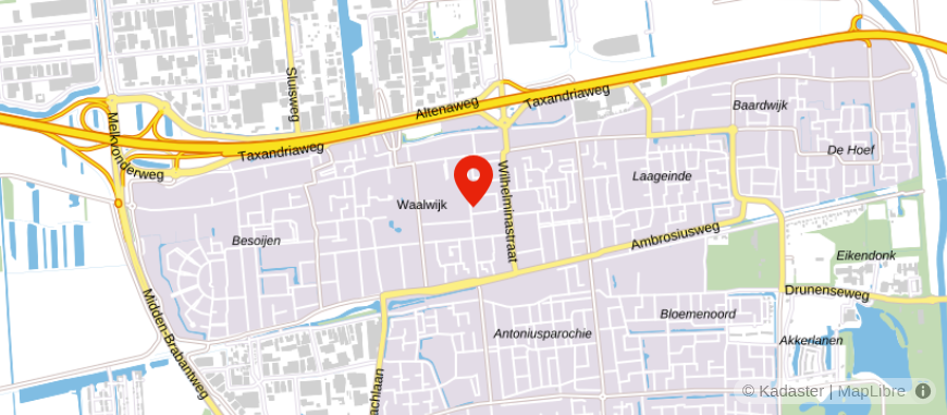 Locatie van ASN Bank Waalwijk