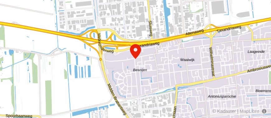 Locatie van Van der Straaten verzekeringen Waalwijk