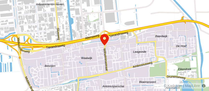 Locatie van Lommers Makelaars Waalwijk