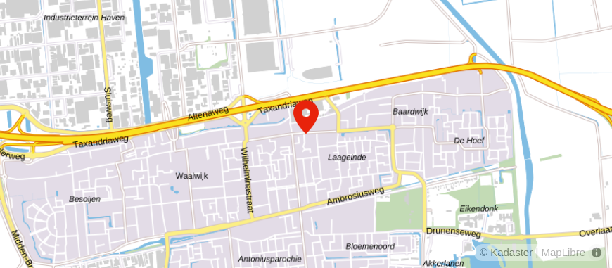 Locatie van Van de Zande makelaardij Waalwijk