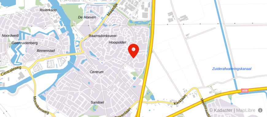 Locatie van Huiskamer Hypotheken Raamsdonksveer