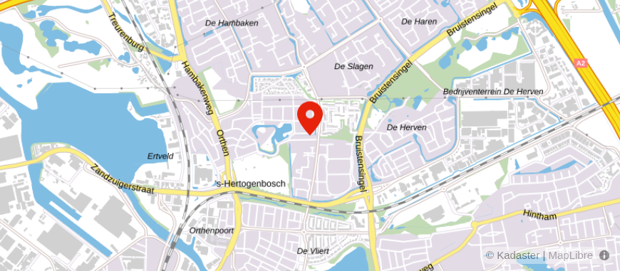 Locatie van DELA uitvaartcentrum in 's-Hertogenbosch