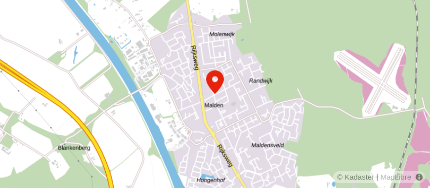 Locatie van Rivez Zuiderhuis, kantoor Malden