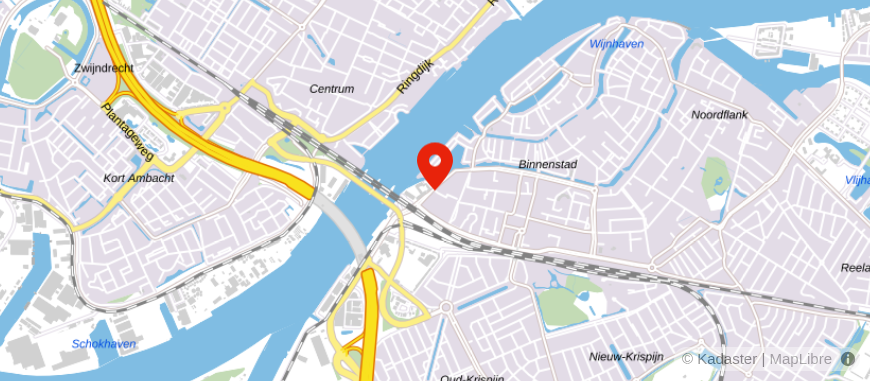 Locatie van Rabobank Dordrecht
