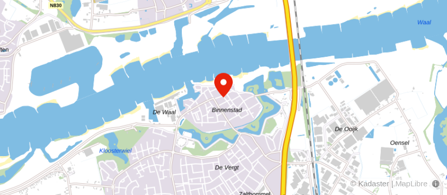 Locatie van Hofstede Makelaardij Zaltbommel