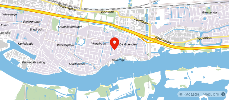 Locatie van Boveko Bedrijfsverzekeringen Sliedrecht