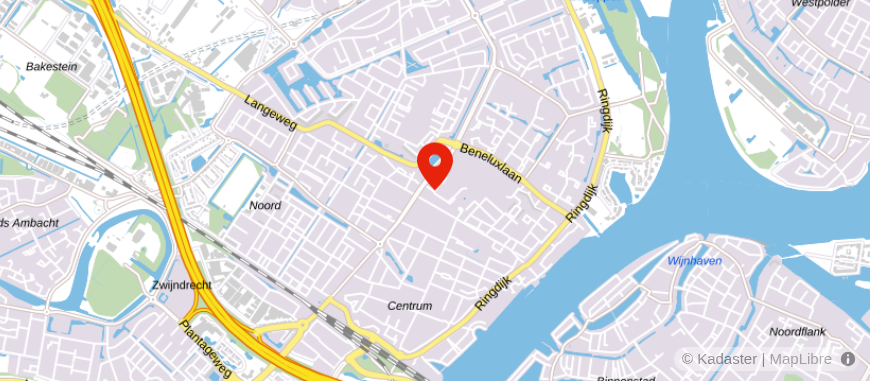 Locatie van Q Makelaars Zwijndrecht