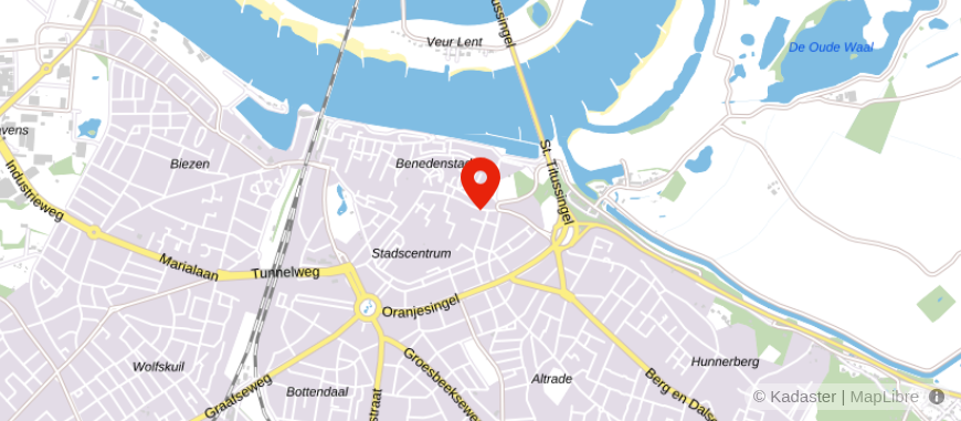 Locatie van Hendriks Makelaardij Nijmegen