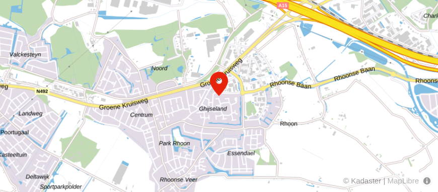 Locatie van Administratiekantoor ten Donkelaar Rhoon