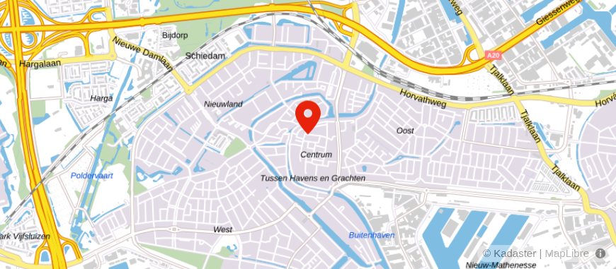 Locatie van Van Bruggen Schiedam