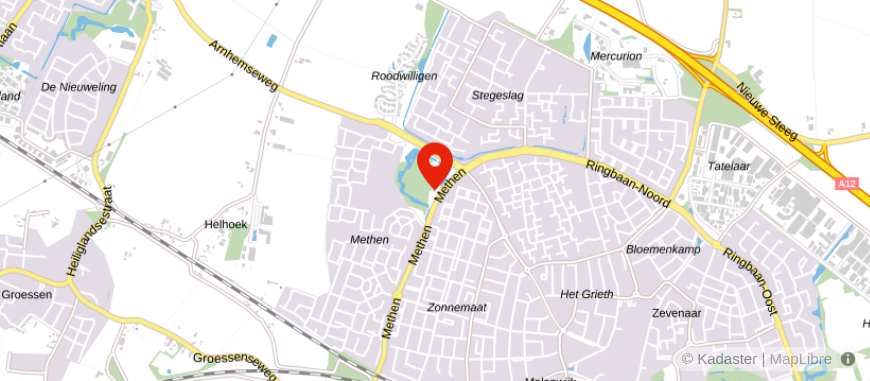 Locatie van De Wit uitvaartcentrum in Zevenaar