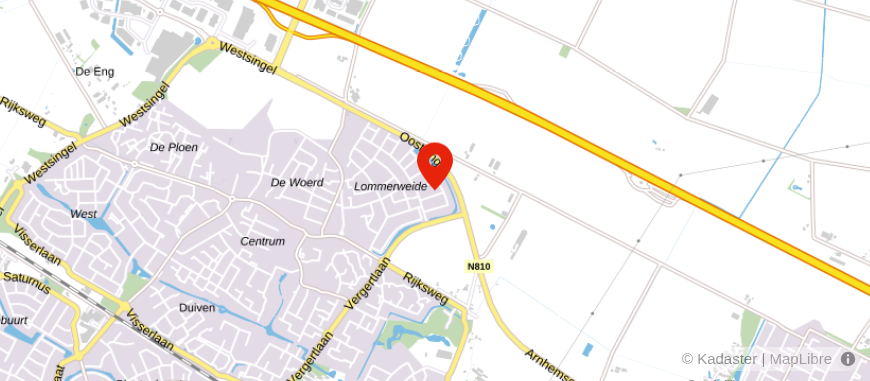 Locatie van Gaba Duiven