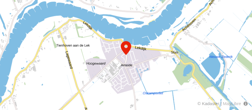 Locatie van Veldsink - Den Hartog Ameide