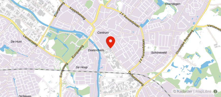 Locatie van Univé Oost Doetinchem