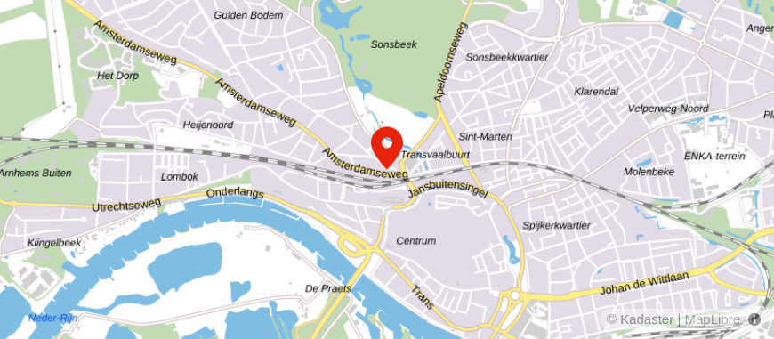 Locatie van Handelsbanken Arnhem