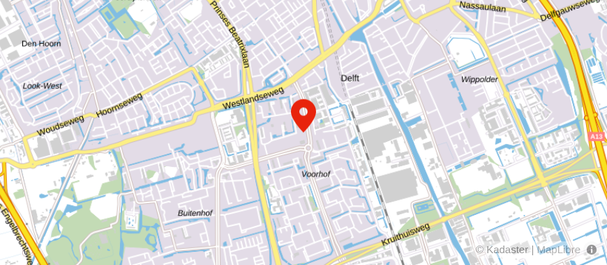 Locatie van Q Makelaars Delft