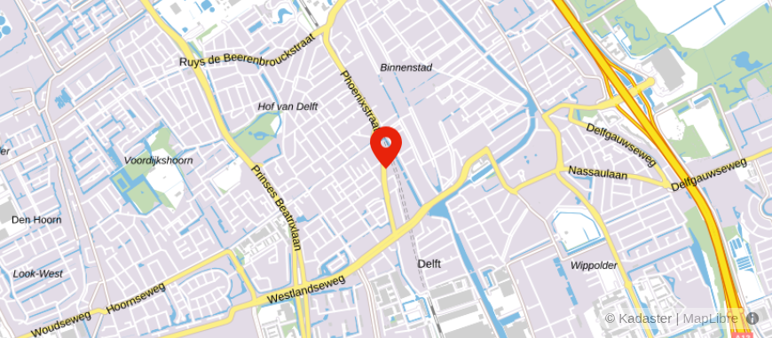 Locatie van V&W Makelaars Delft