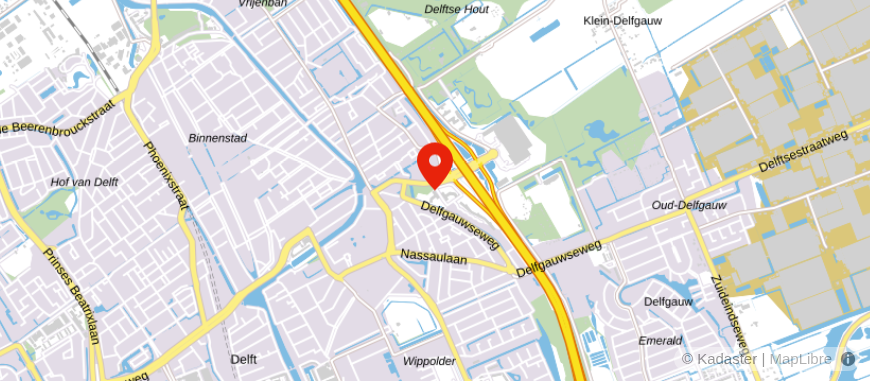 Locatie van MKB Finanz & Hypotheken Delft