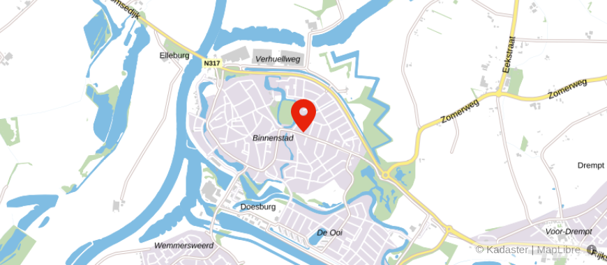 Locatie van Elan Notarissen Doesburg